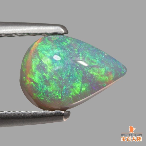 天然ブラックオパール 0.82ct 【ブルーグリーン】 ライトニングリッジ