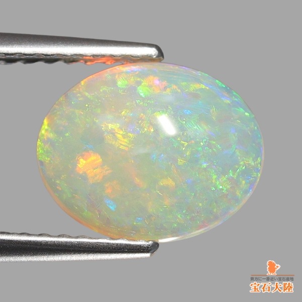 天然ホワイトオパール 1.34ct 【グリーン遊色】 クーパーペディ