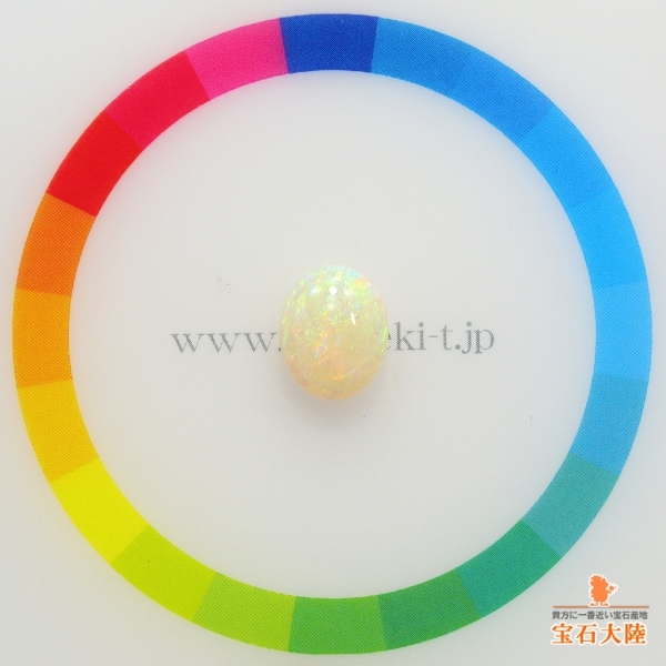 天然ホワイトオパール 1.34ct 【グリーン遊色】 クーパーペディ