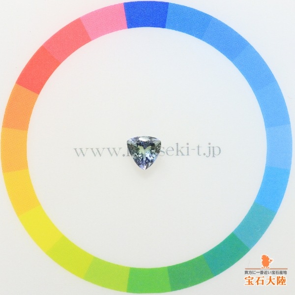 天然ゾイサイト 0.59ct 【マルチブルー】トリリアントカット