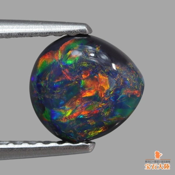 天然ブラックオパール 0.95ct 【黒生地・マルチ遊色】ライトニングリッジ