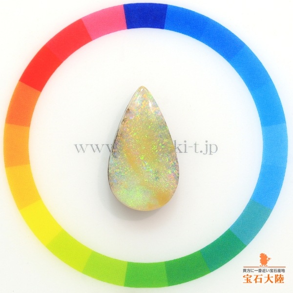 天然ボルダーオパール 6.95ct 【イエローマルチ遊色】 オーストラリア