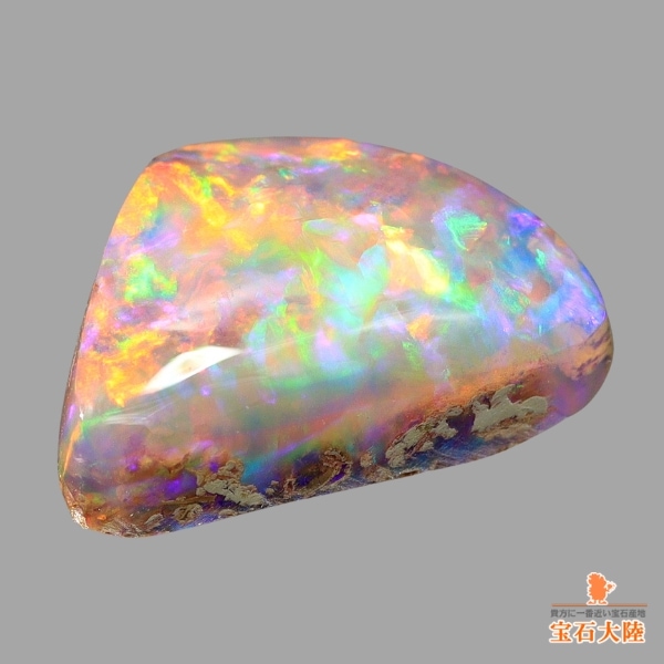 天然ボルダーオパール 2.82ct 【ネオン美遊色】 オーストラリア