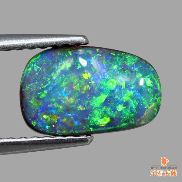 天然ボルダーオパール 2.28ct 【グリーン美遊色】オーストラリア