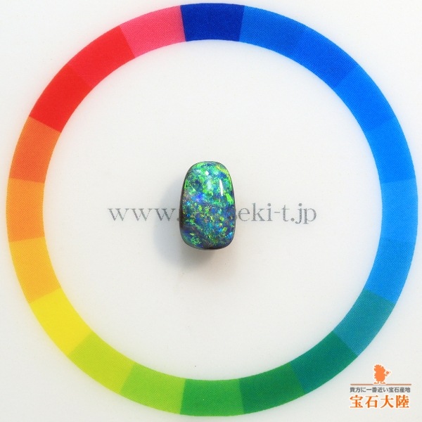 天然ボルダーオパール 2.28ct 【グリーン美遊色】オーストラリア