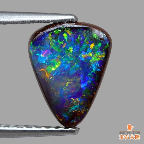 天然ボルダーオパール 2.39ct 【マルチブルー美遊色】オーストラリア
