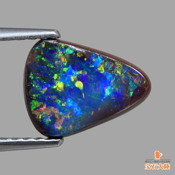 オパール　置物 天然ボルダーオパール 17.86ct 【蒼海美遊色】 極上 オーストラリア