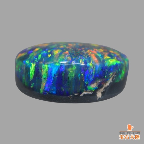 天然ブラックオパール 2.29ct 【美彩カラーパターン】 赤斑 日独