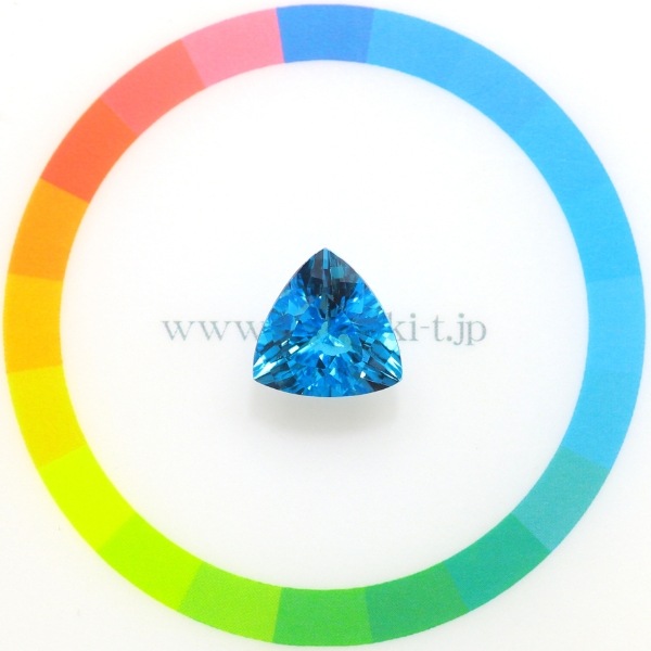 天然トパーズ 11mm 【美色スイスブルー】 トリリアント