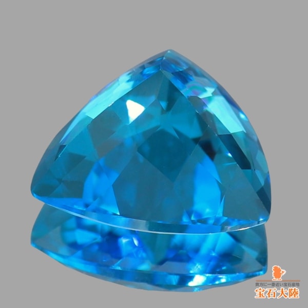 天然トパーズ 11mm 【美色スイスブルー】 トリリアント