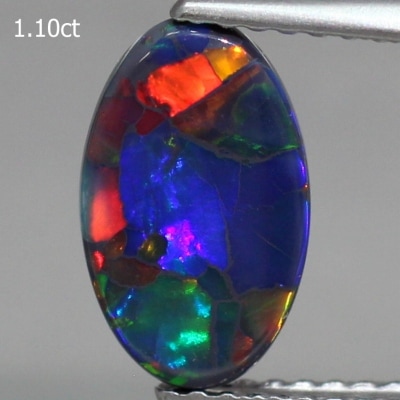 天然ブラックオパール 2.28ct/2P 【レッドオンブラック】 ペア