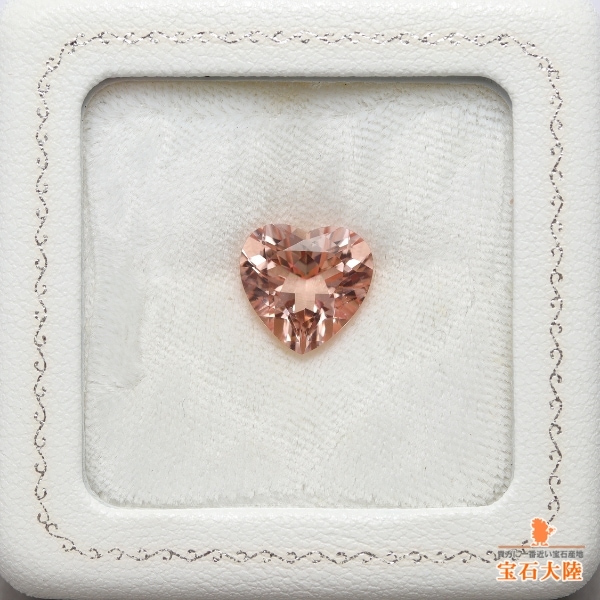 天然モルガナイト 5.25ct 【オレンジピンク】ハート マダガスカル