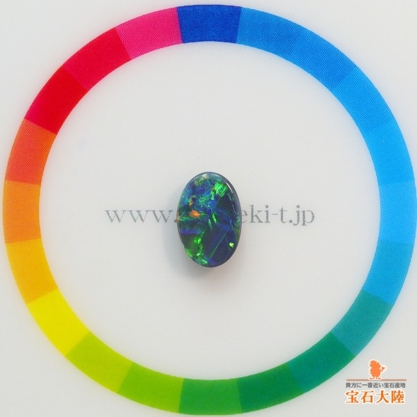 天然ブラックオパール 1.45ct 【ブルー&グリーン】ライトニングリッジ