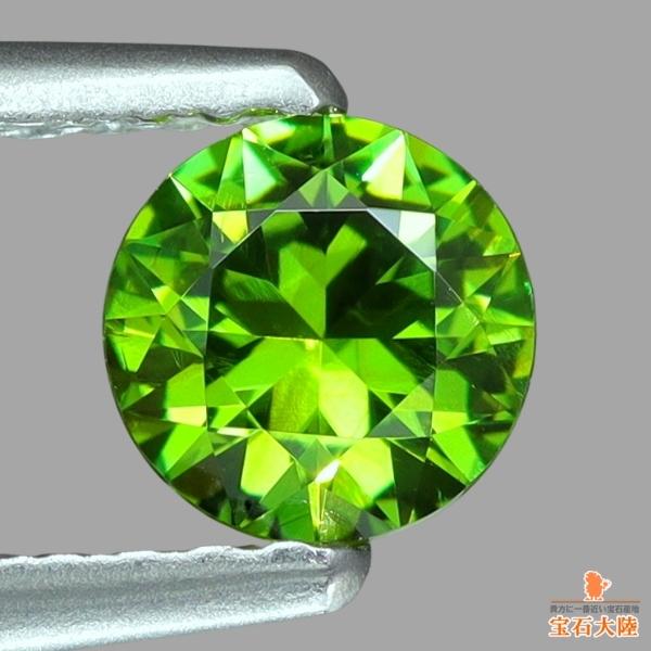 【超希少】　 　　　　　　　 　　　　　　　　天然石デマントイドガーネット 2㎜ 天然デマントイドガーネット 0.49ct 【煌めく上質グリーン】 ロシア