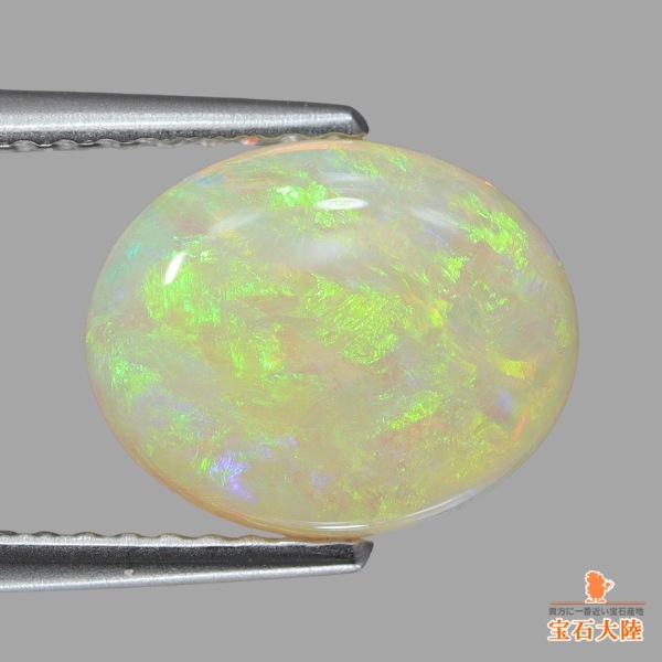 天然ホワイトオパール 1.78ct 【グリーン遊色】 クーパーペディ