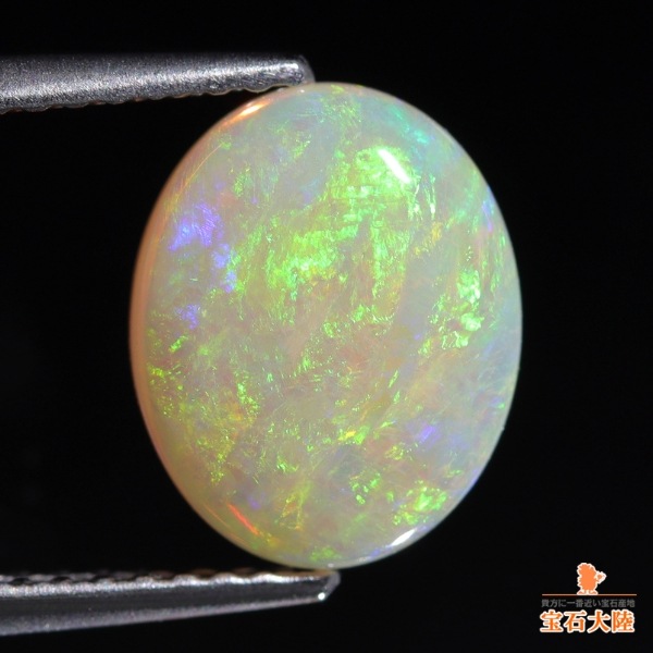 天然ホワイトオパール 1.78ct 【グリーン遊色】 クーパーペディ