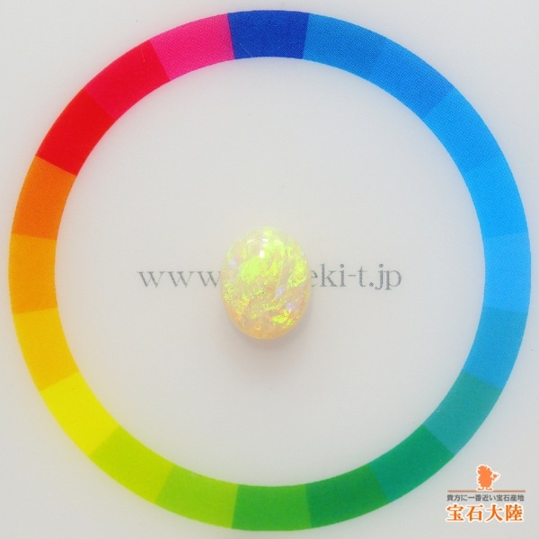 天然ホワイトオパール 1.78ct 【グリーン遊色】 クーパーペディ