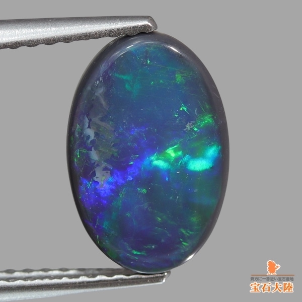 天然ブラックオパール 1.38ct 【ブルー&グリーン】ライトニングリッジ