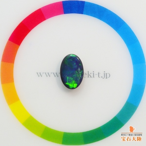 天然ブラックオパール 1.38ct 【ブルー&グリーン】ライトニングリッジ