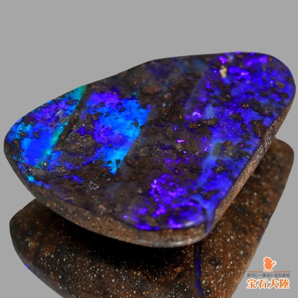 天然ボルダーオパール 18.34ct 【パープリッシュブルー