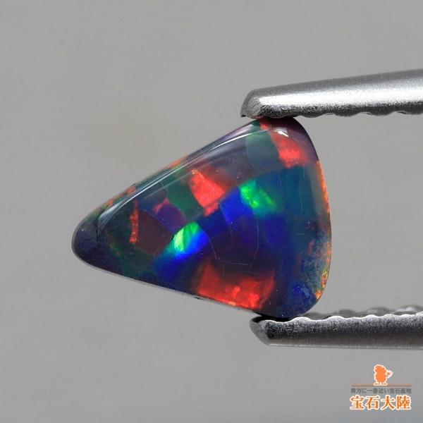 天然ブラックオパール 0.39ct 【ハーレクイン】 レアパターン