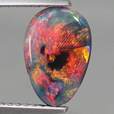 1.19ct天然ブラックオパール【夕焼けレッド】