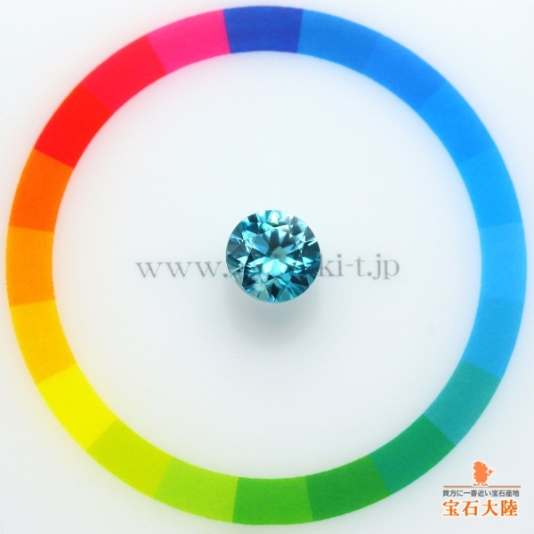 天然ジルコン 3.49ct 【輝く爽快ブルー】 8.5mmダイヤカット
