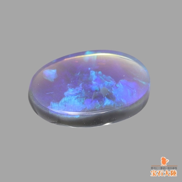 天然ブラックオパール 0.78ct 【パープリシュブルー遊色】ライトニング