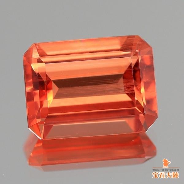 天然アンデシン 1.35ct 【オレンジレッド】 オクタゴンカット