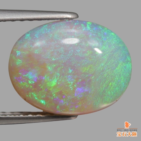 天然ホワイトオパール 3.78ct 【グリーン遊色】 クーパーペディ 