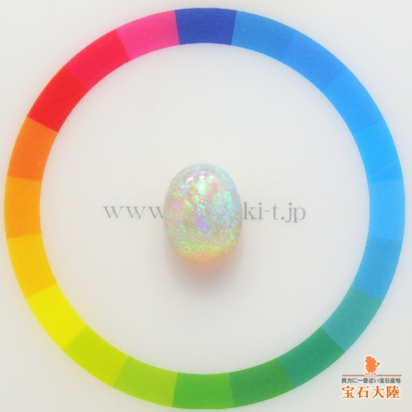 天然ホワイトオパール 3.78ct 【グリーン遊色】 クーパーペディ 