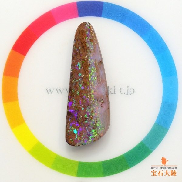 天然ボルダーオパール 13.29ct 【グリーン&ブルー遊色】