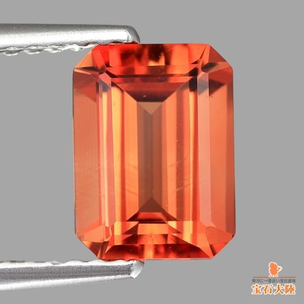 天然アンデシン 1.44ct 【オレンジレッド】 オクタゴンカット