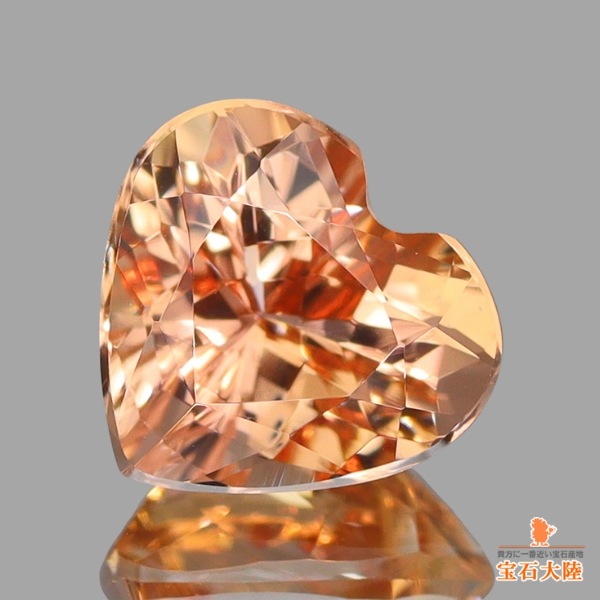天然インペリアルトパーズ 1.26ct 【ピンキッシュオレンジ】 ハートシェイプ