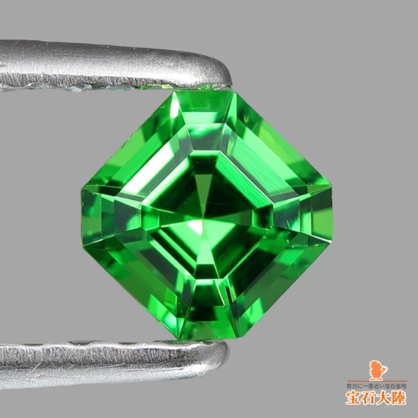 天然ツァボライトガーネット 0.35ct 【アッシャーカット】 タンザニア 