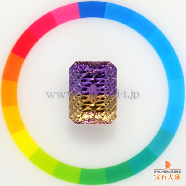 ❤アメトリン宝石カット❤約20ミリ❤虹ギラギラ入り❤美しいブレス❤