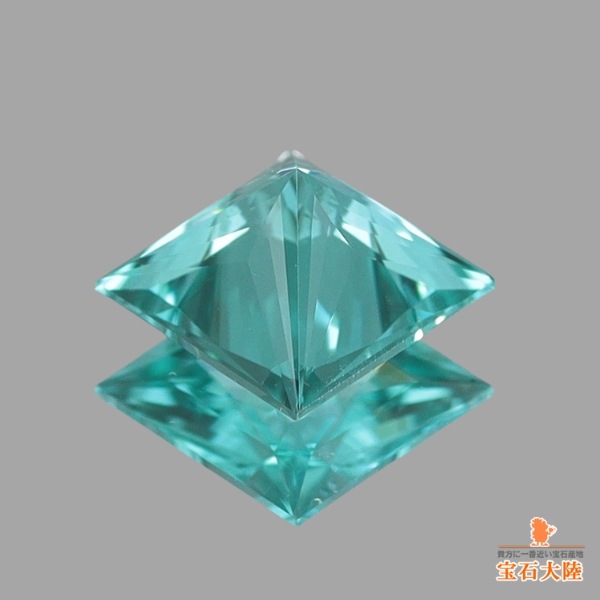 天然石ブルートルマリン 天然トルマリン 0.57ct 【ラグーンブルー】 美品 プリンセスカット