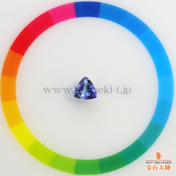 天然ゾイサイト 0.83ct 【マルチブルー】 トリリアントカット