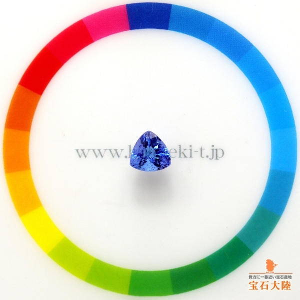 高品質-片耳【天然タンザナイト】6mm トリリアントカット タンザナイト トリリアントカット タンザニア産 1.13ct【240808