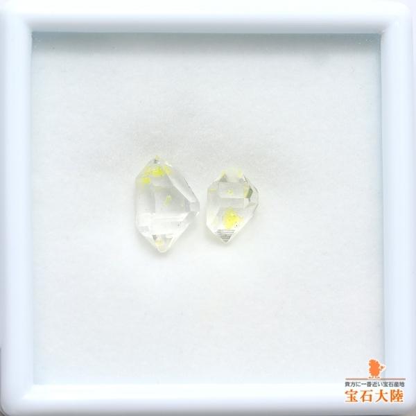 天然オイルインクォーツ 4.43ct/2P 【2石セット】 ラフ パキスタン