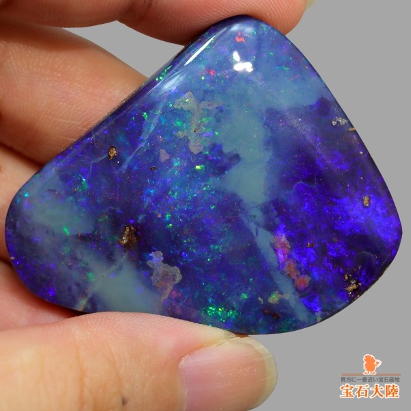 遊色効果抜群!!［天然ボルダーオパール4.145ct］m 11.5×11.6mm