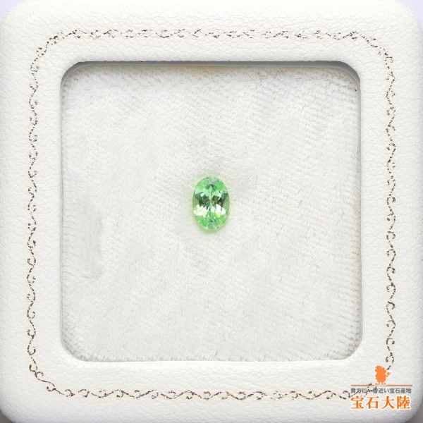 天然ミントガーネット 0.88ct 【爽やかミントグリーン】 メレラニ・UV