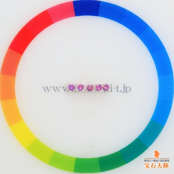 天然ピンクサファイア 0.14ct/5P 【1.8mm】 ◇5石セット