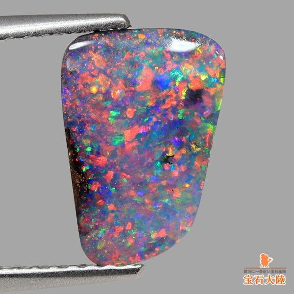 天然ボルダーオパール 2.20ct 【レッド美遊色】 オーストラリア・クルピー産