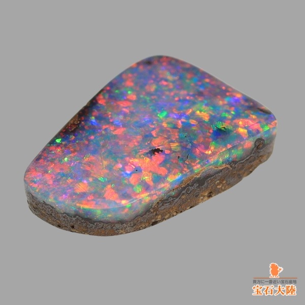 天然ボルダーオパール 2.20ct 【レッド美遊色】 オーストラリア・クルピー産