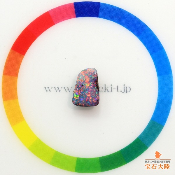 天然ボルダーオパール 2.20ct 【レッド美遊色】 オーストラリア・クルピー産