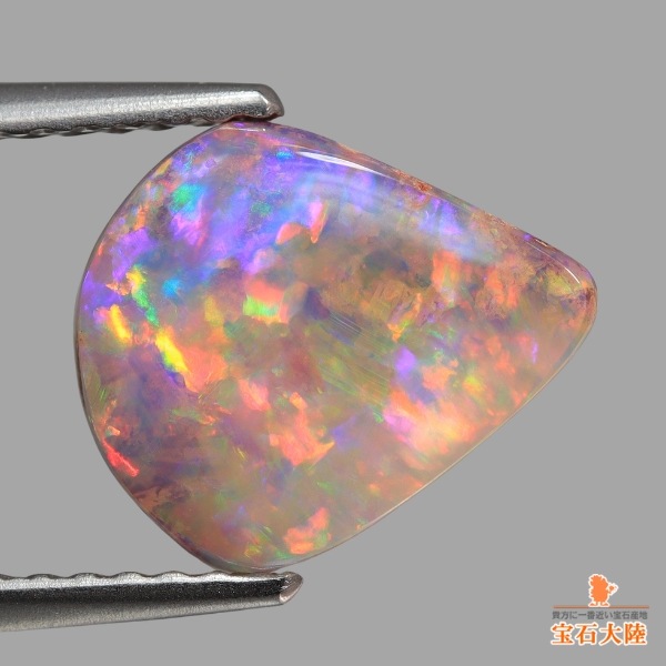 天然ボルダーオパール 1.84ct 【華やかオレンジレッド美遊色】 オパールトン