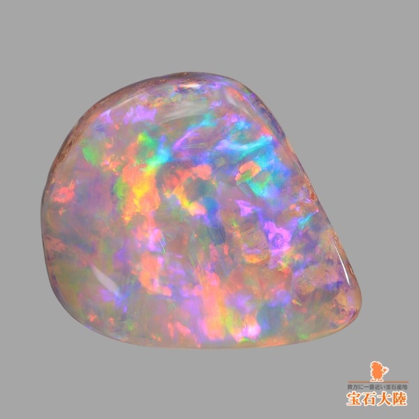 天然ボルダーオパール 1.84ct 【華やかオレンジレッド美遊色】 オパールトン