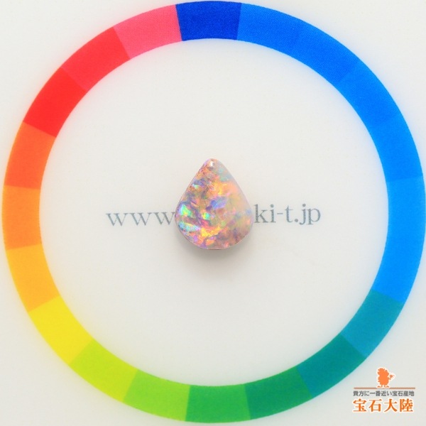 天然ボルダーオパール 1.84ct 【華やかオレンジレッド美遊色】 オパールトン