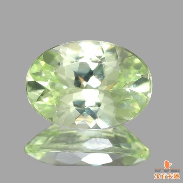 天然クリソベリル 0.90ct 【アップルグリーン】 オーバル